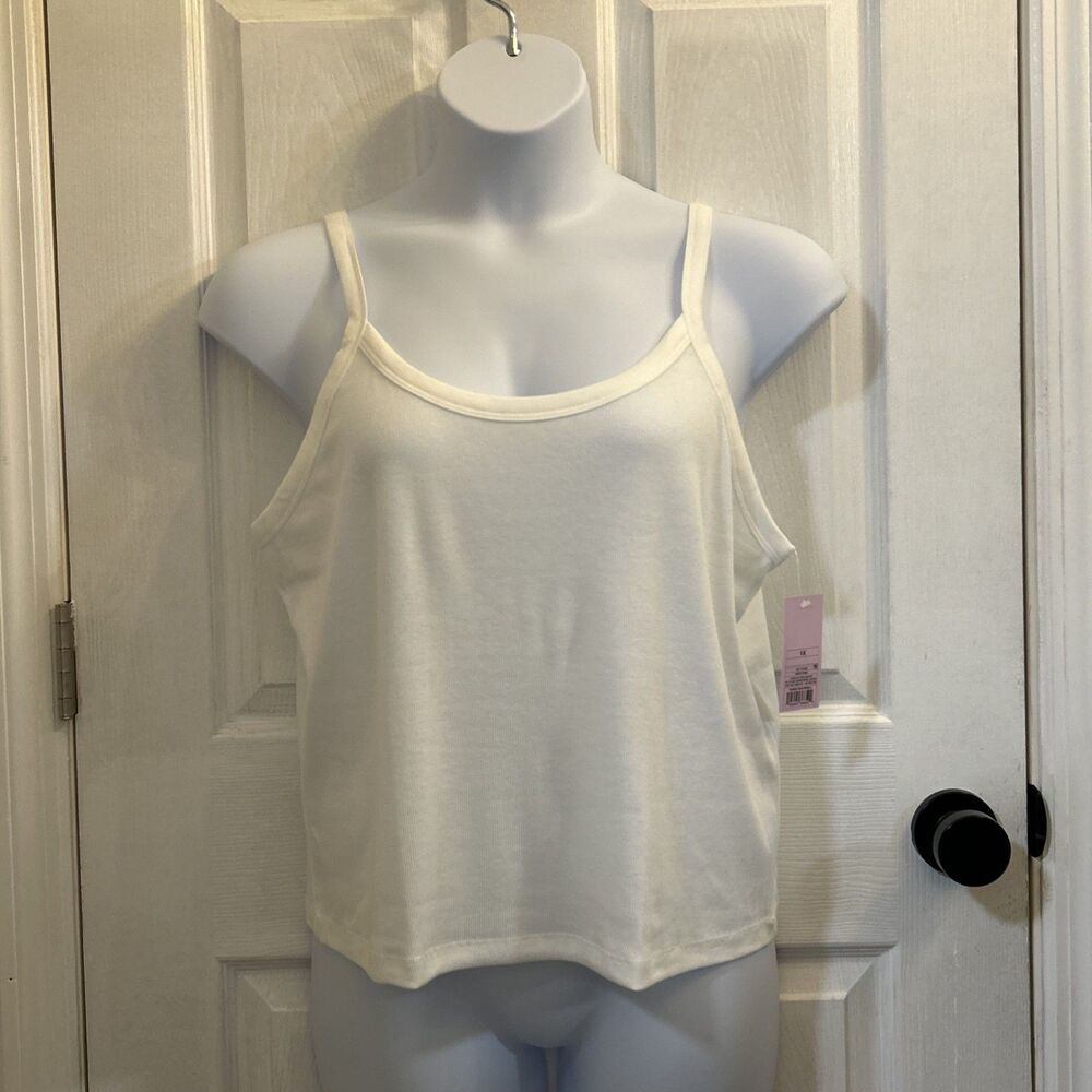 NWT Wild Fable Ribbed Tank Top White Sleeveless Basic Women’s Size 1X Plus